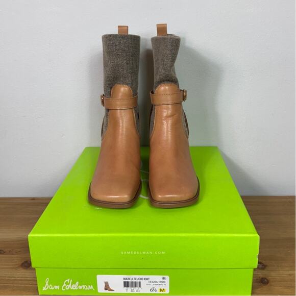 New Sam Edelmam Marci Bootie in LT Cuoio /Knit Women's Size 6.5 - Picture 2 of 10